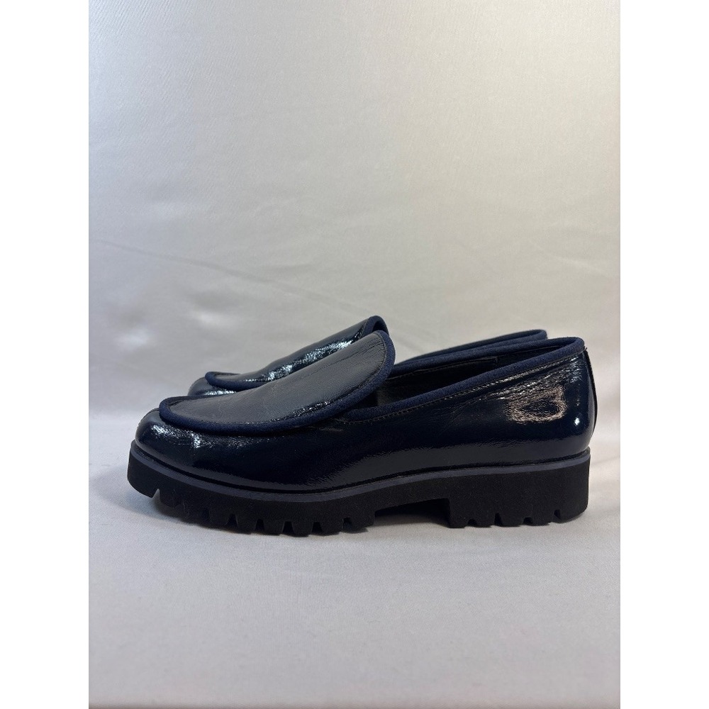 Donald Pliner Eclipse Navy Patent Lug Sole Loafer Slip-On Size 9M